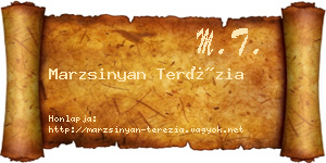 Marzsinyan Terézia névjegykártya